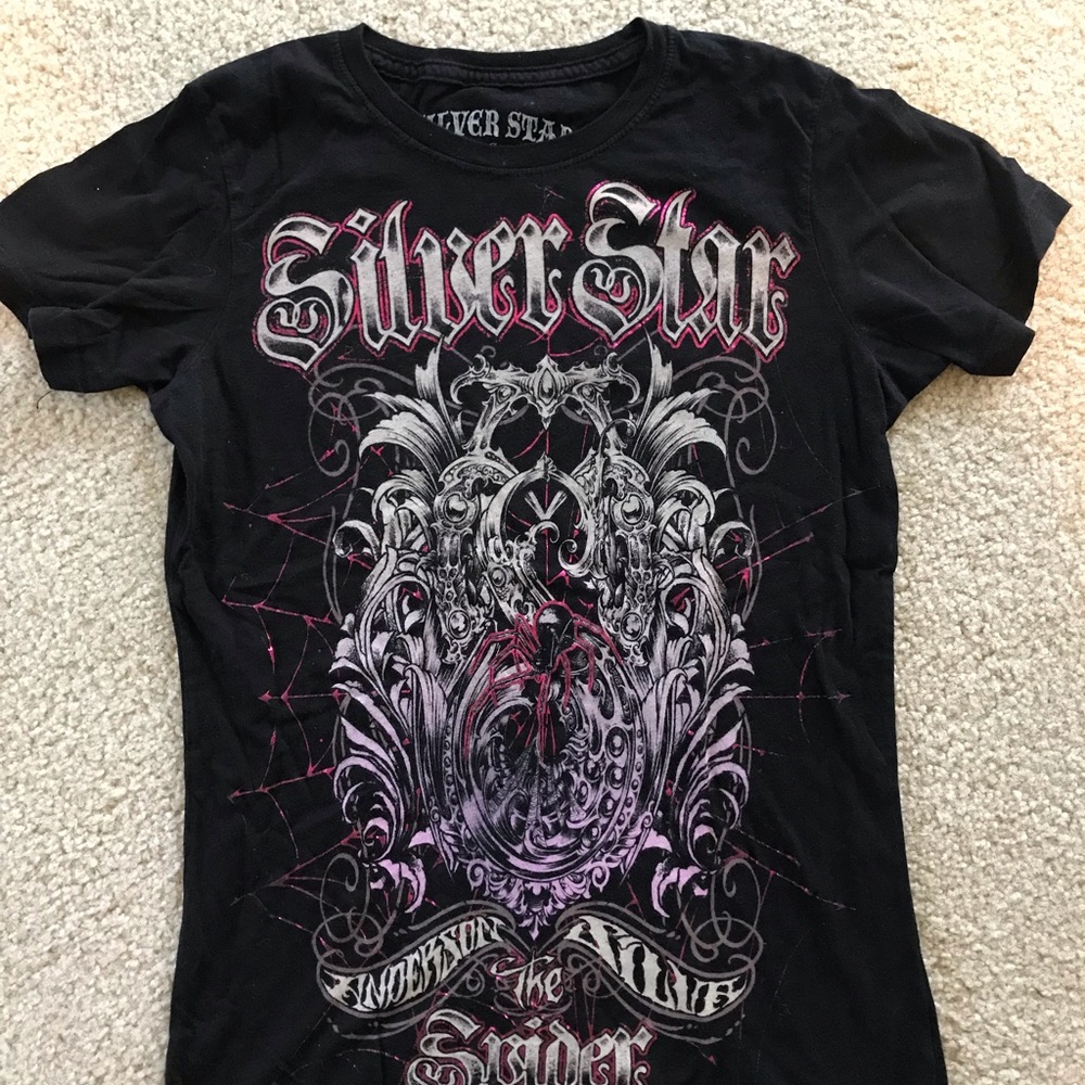 Silver star graphic T-shirt